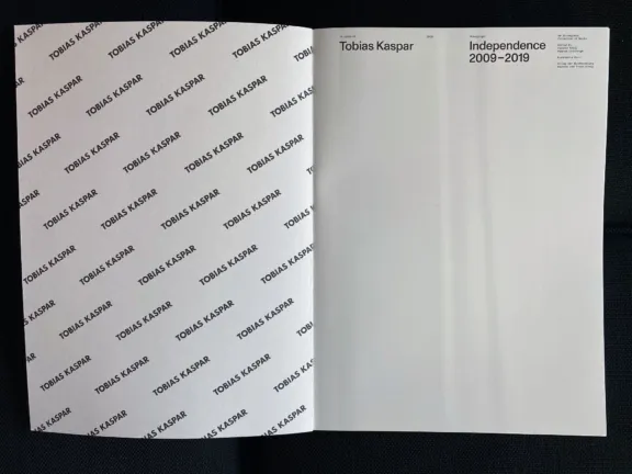 Tobias Kaspar monograph INDEPENDENCE & tote